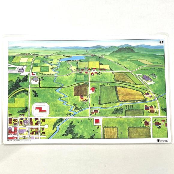 Lot Of 7 Nystrom Plastic Placemats 1988 Education 17”x11” Farm City Land Herff - Picture 3 of 11